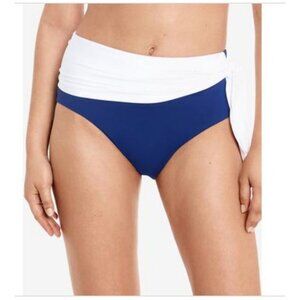 Lauren Ralph Lauren Colorblock Side Tie High Waisted Bikini Bottom Size 10